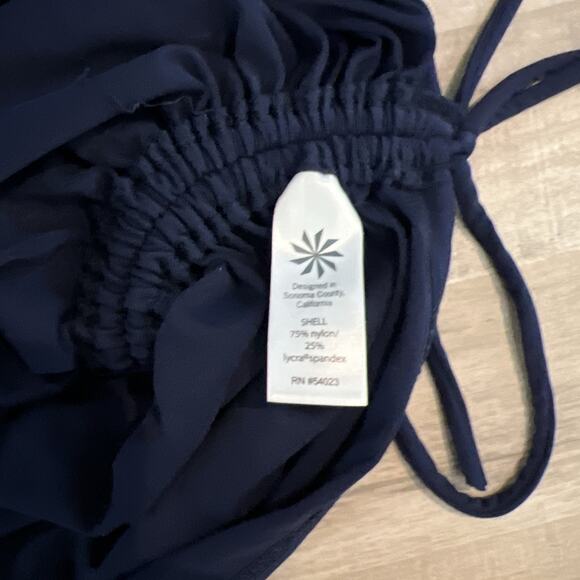 Athleta‎ Navy Blue Half Zip Tank Top Ruched Drawstring Sleeveless - Picture 6 of 8